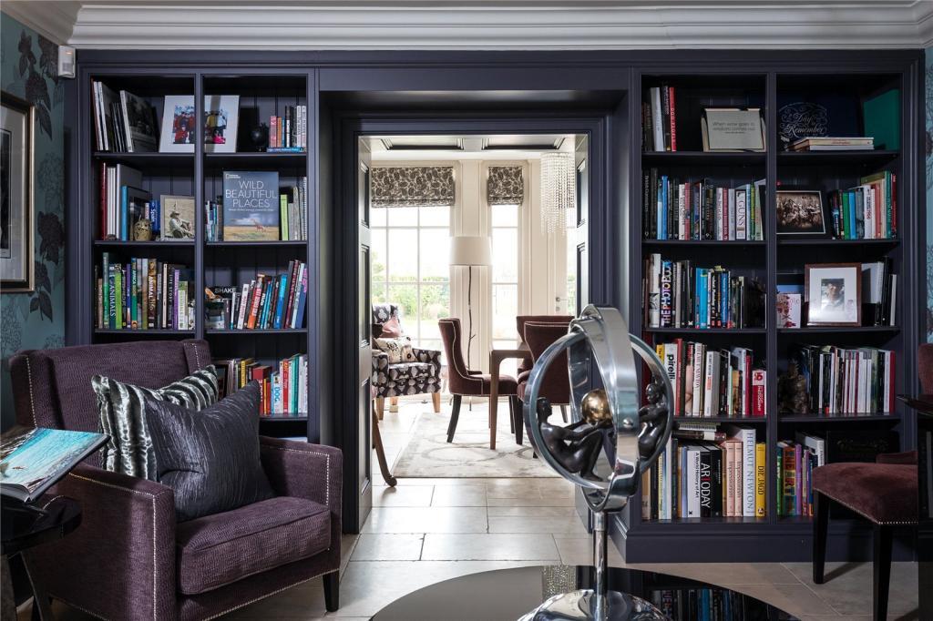 The reception hall is fitted with book shelves