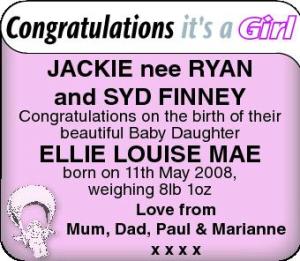 JACKIE RYAN SYD FINNEY ELLIE LOUISE MAE