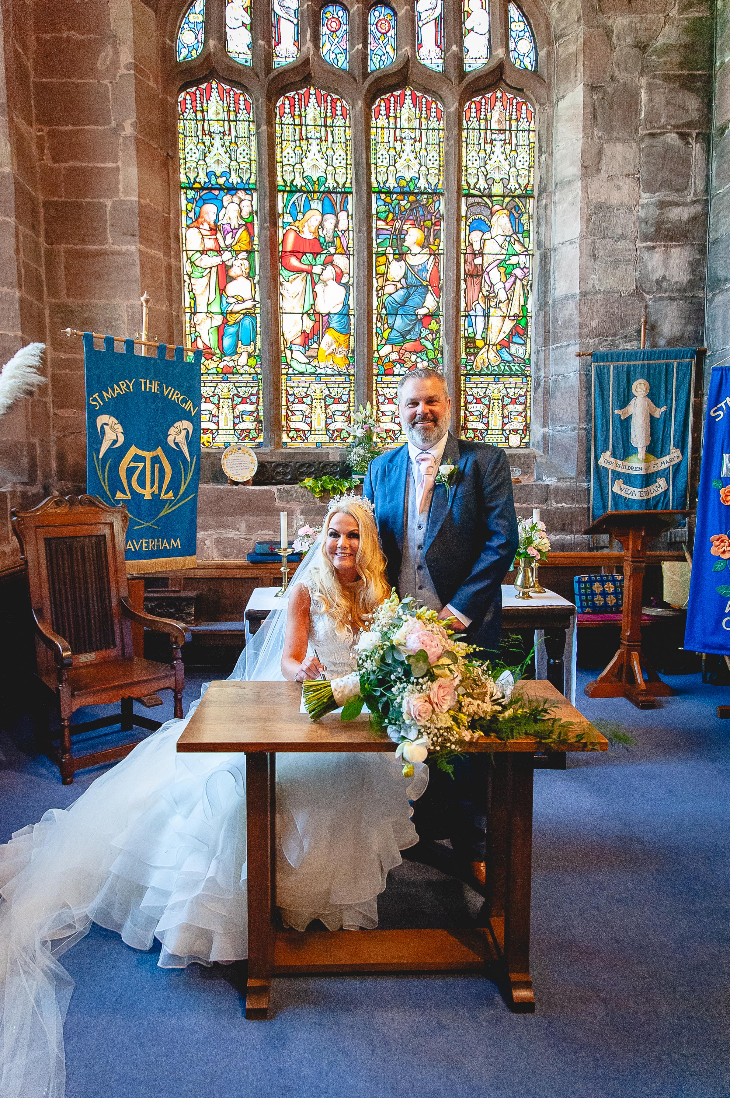 The wedding took place at St Marys Church in Weaverham (Helen Davies)