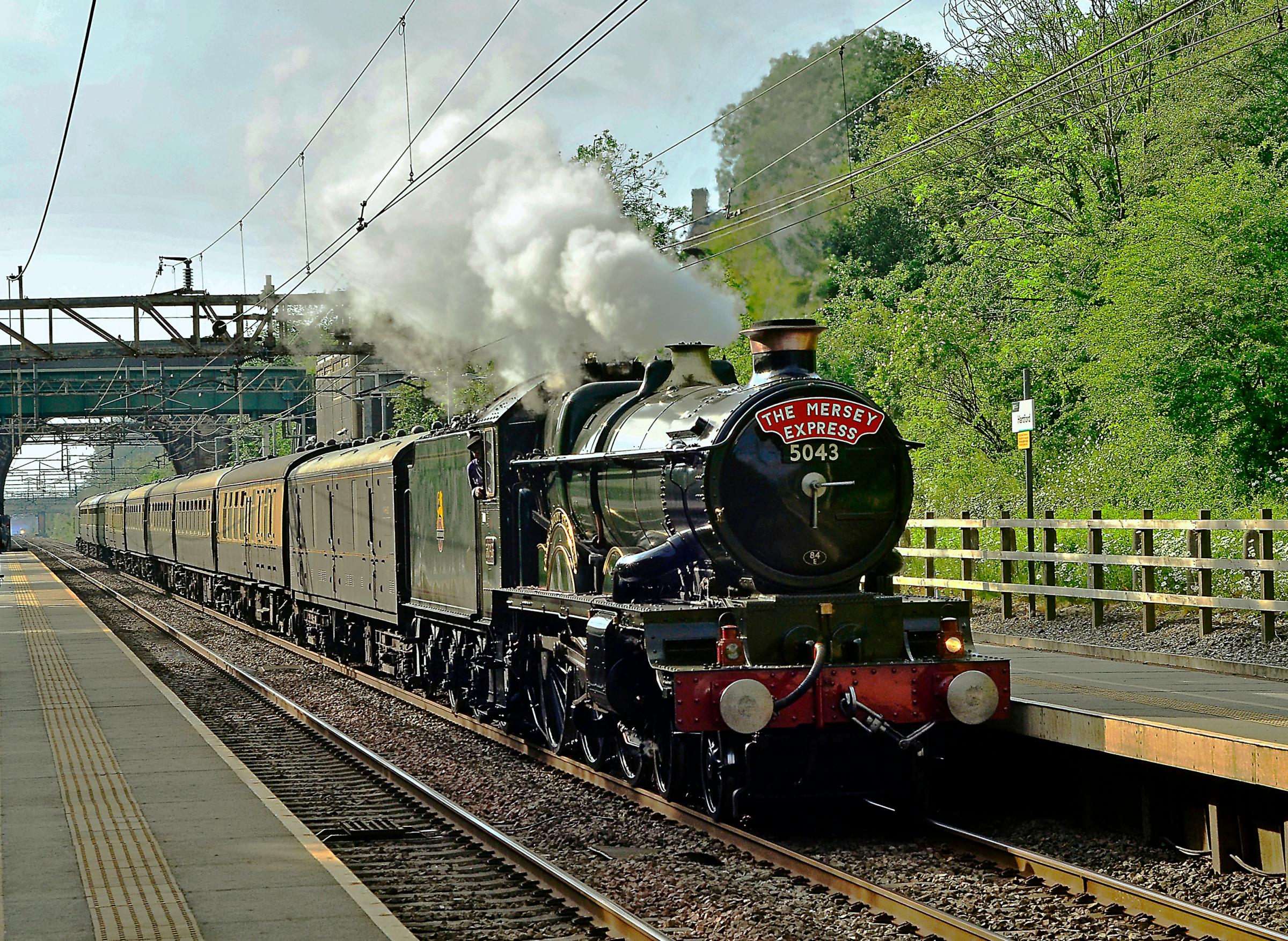 The Mersey Express at Hartford Station by Joy Beresford