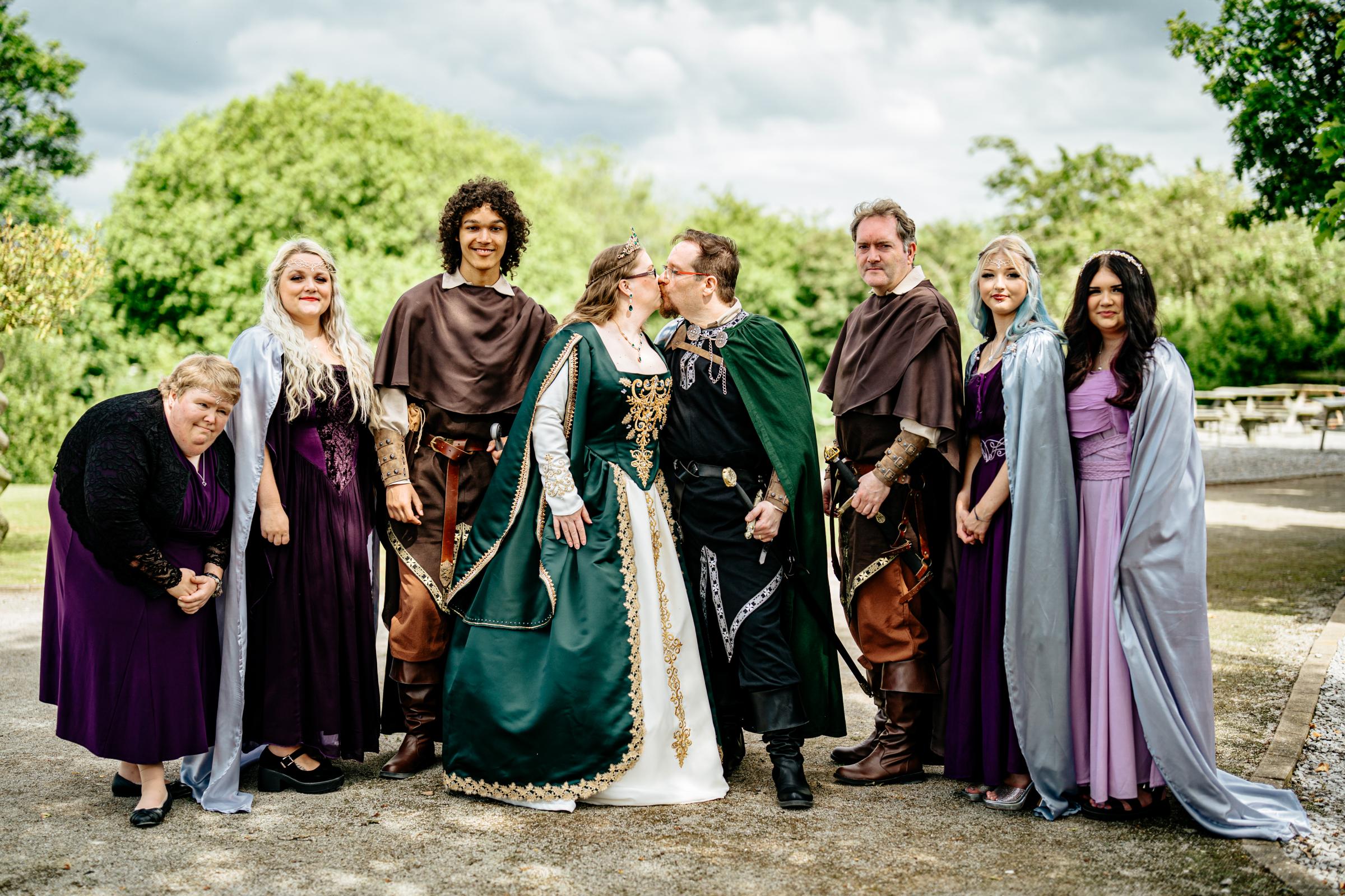 Wedding guests were asked to dress like the inhabitants of Tolkiens Lord of The Rings meets The Court of King Arthurs Camelot