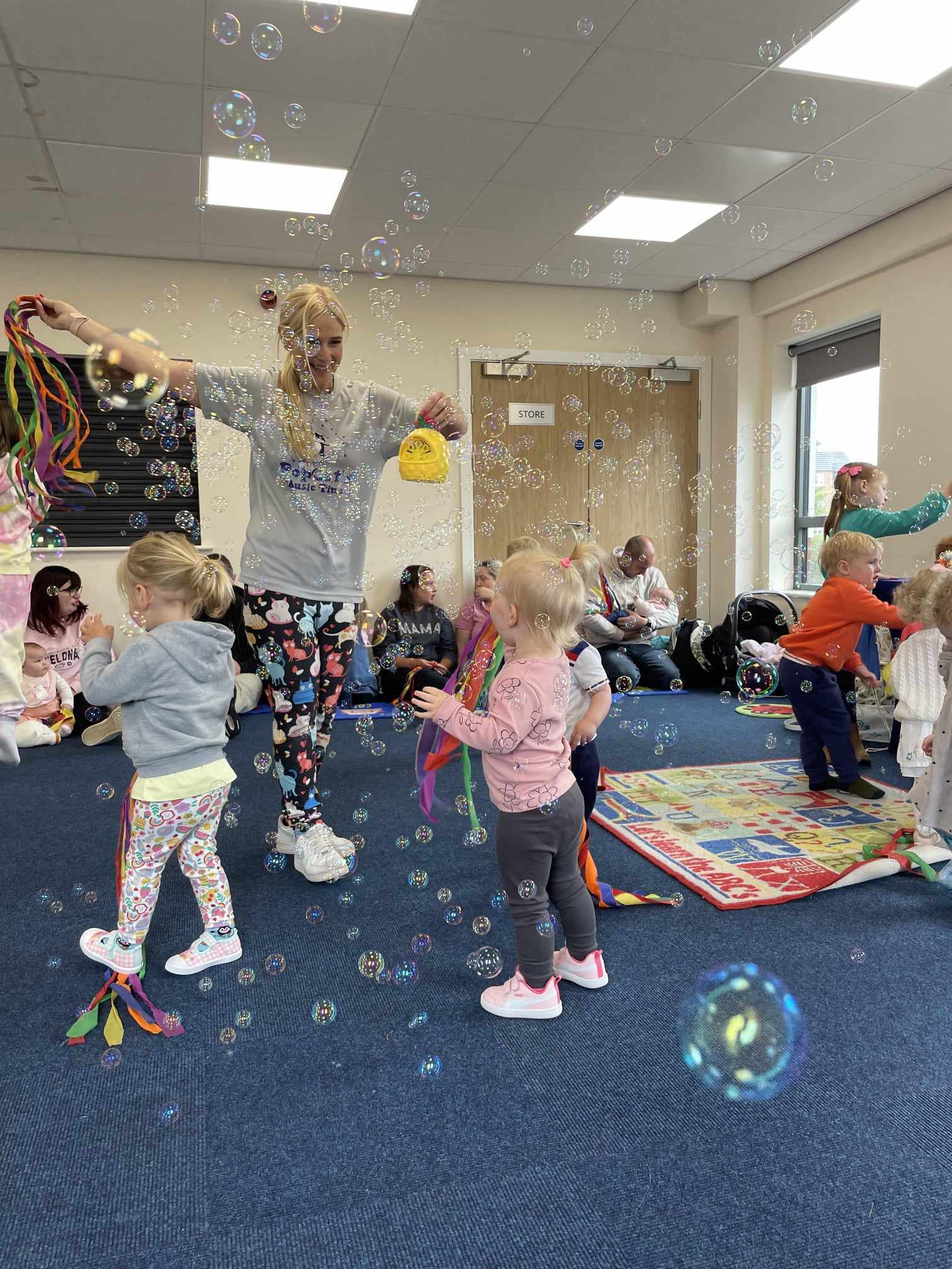 Each class is an hour of music, bubbles and games