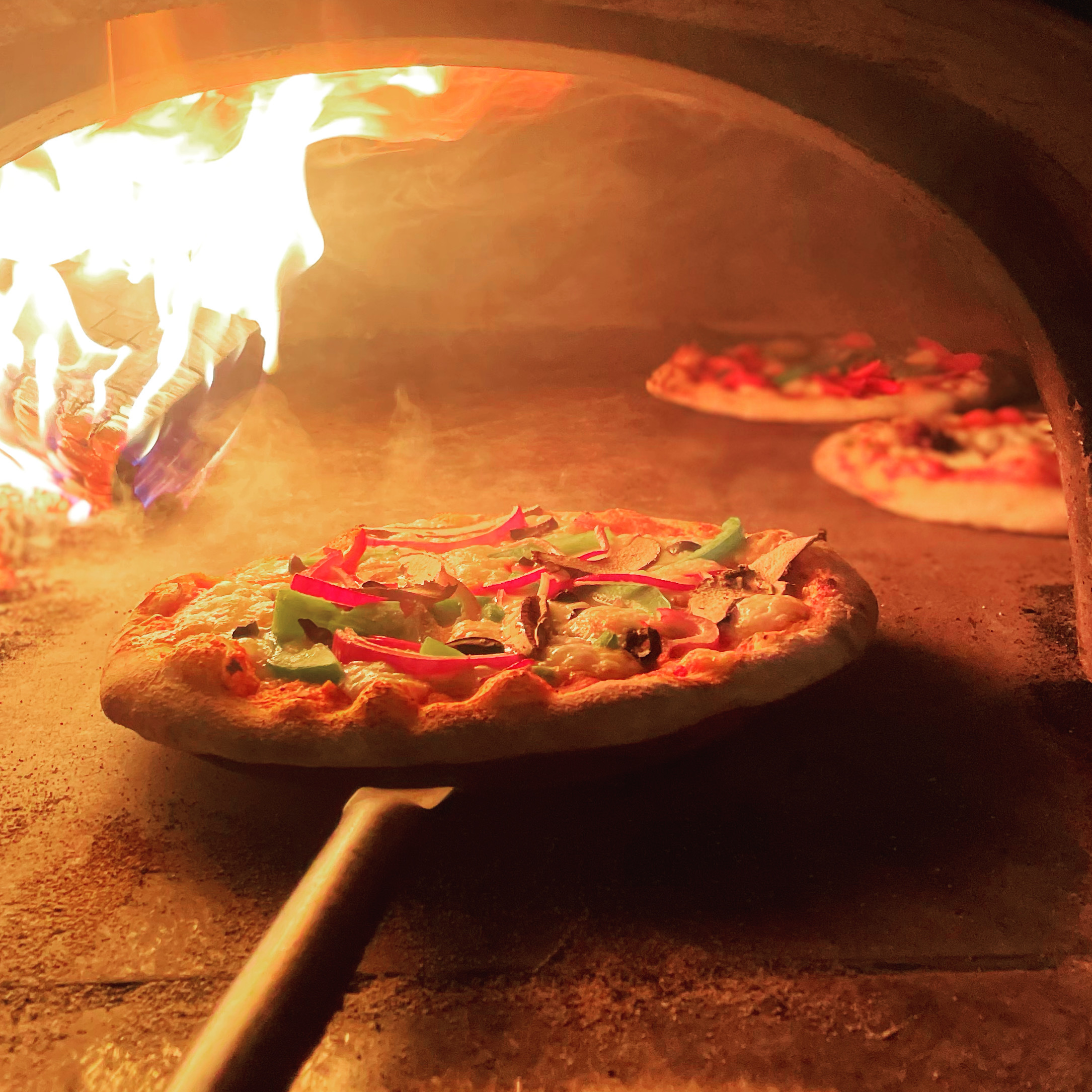 The pizzas cook in just 90 seconds at temperatures reaching 500 degrees