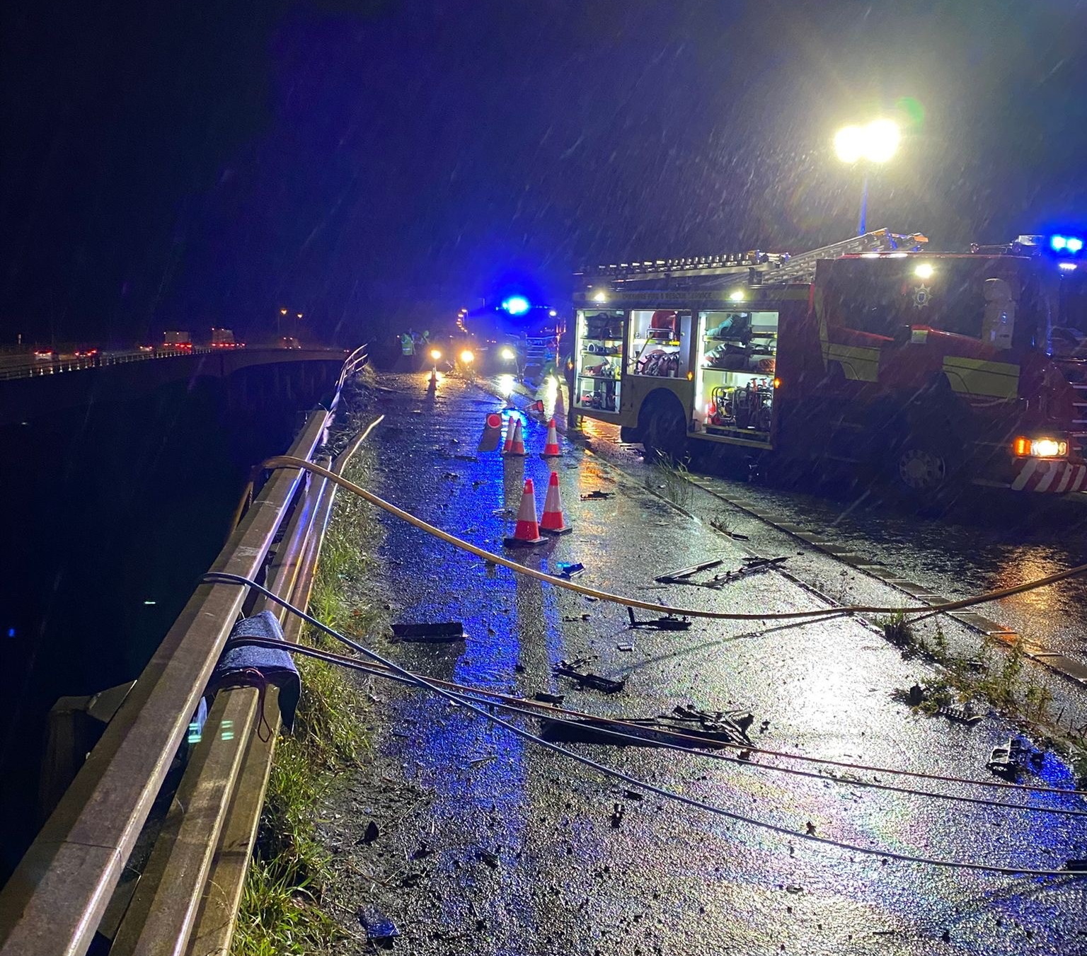 The scene on the M6 following the incident